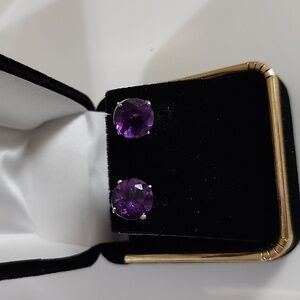 Amethyst Stud Earrings